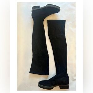 Robert Clergerie Lambskin Suede Stretch Over the Knee Boots
